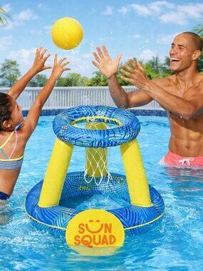 Inflatable Pool Basketball Hoop Game Kids Summer Water Toy Floating Backyard Fun
